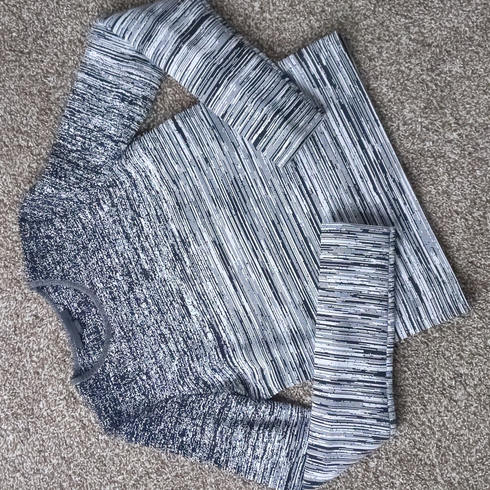 NWOT! Alexander Wang Structured Space Dye Grey/Black Thick Wool Top, Siz…